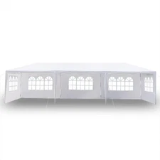 White 10'x30' Canopy Party Wedding Tent Outdoor Gazebo Pavilion /w Sides Updated