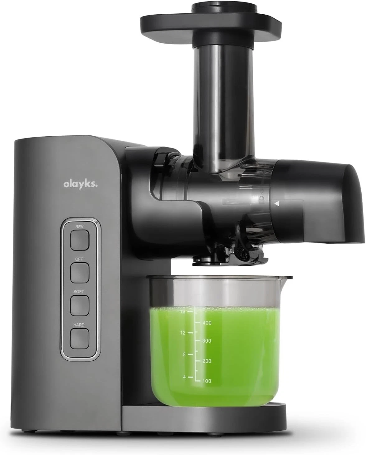 Juicer Slow Masticating Cold Press 2 Speeds w/Reverse Easy to Clean-Grey