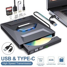 7 in 1 USB 3.0 Externes CD/DVD Laufwerk Brenner Player mit Type C f&uuml;r Laptop PC