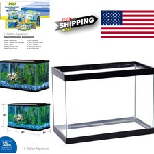 Modern 5.5 Gallon Glass Fish Tank Rectangular Design for Customization