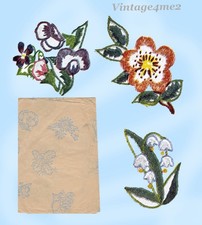 1940s Vintage Simplicity Embroidery Transfer 7122 Uncut WWII Small Floral Sprays