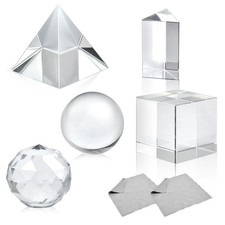 5 Pack K9 Optical Crystal Photography Prism Set,50mm Lens Ball/50 mm Cube/50m...