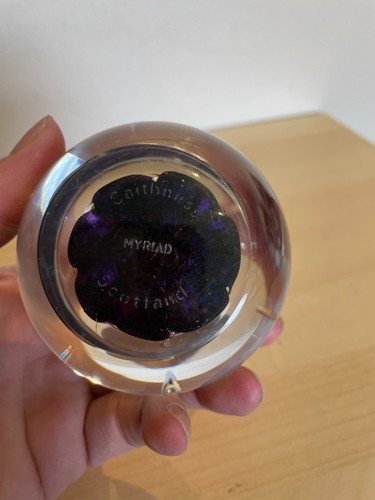 Caithness Glass Myriad Purple Multi Colour Swirl Bubble Paperweight 1993 - Picture 6 of 8