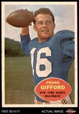 1960 Topps #74 Frank Gifford Giants-FB HOF Southern California 4.5 - VG/EX+