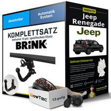 Anhängerkupplung BRINK abnehmbar für JEEP Renegade +E-Satz AHK