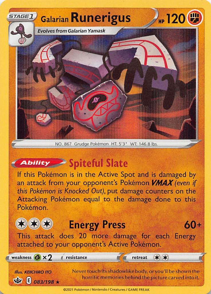 Galarian Runerigus 083/198 Holo Rare Chilling Reign Pokemon Holo Near Mint