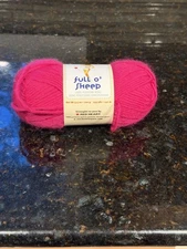Stitch Nation Full O' Sheep Yarn by Red Heart 100% Peruvian Wool Peony Pink. New
