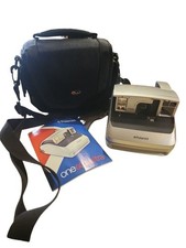 Polaroid One 600 Instant Film Camera Silver With Camera Bag