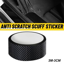 Car Carbon Fiber Sticker Door Plate Bumper Sill Scuff Cover Anti Scratch Gloss