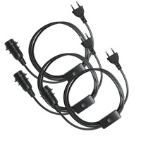 3X Lampenfassung E14 Mit Kabel 3,5M Stecker Schalter Stromkabel Sockel Schwarz