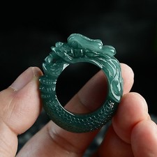 Myanmar Jadeite Dragon Ring Natural Jewelry Fashion Gemstone Real Burmese Jade