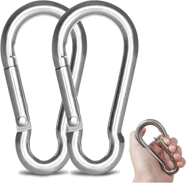2 StüCk SchlüSselkarabiner M12, Karabinerhaken Edelstahl, Karabiner Edelstahl Tr-image