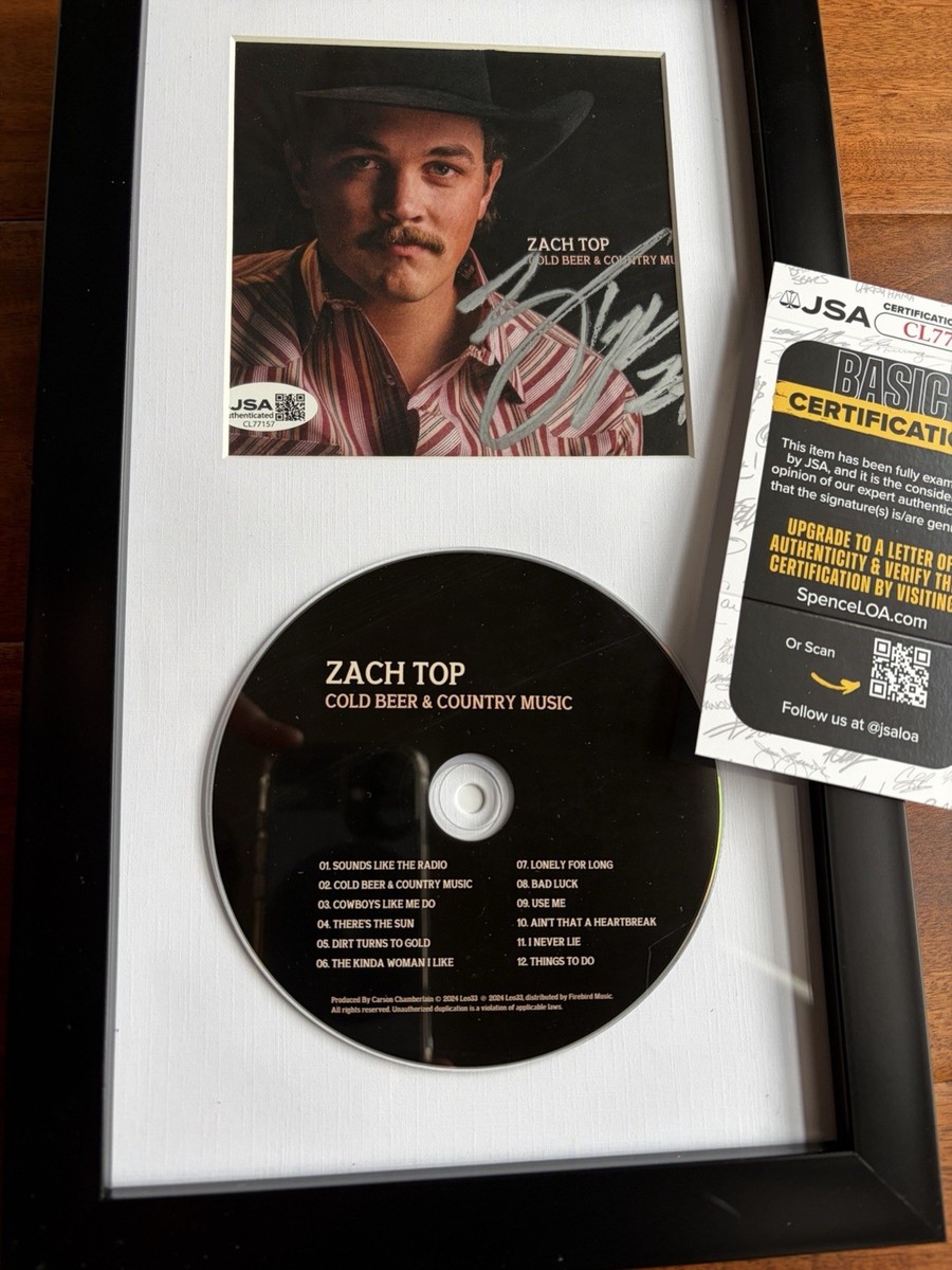 Zach Top Signed CD FRAMED Authenticed Autograph Zach Top Music COA