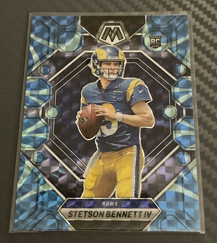 2023 Panini Mosaic Stetson Bennett IV #362 Reactive Blue Mosaic Prizm