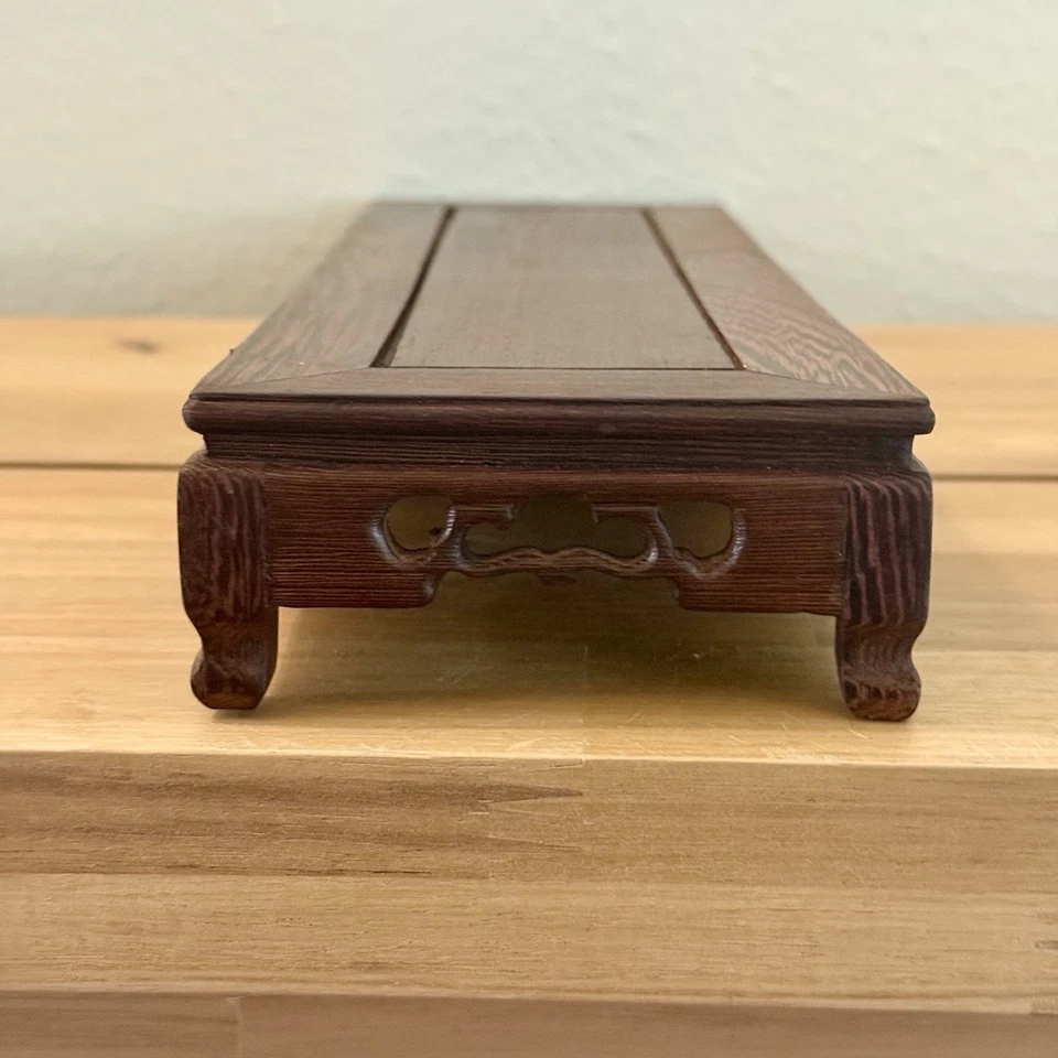 Jarrón bonsái pedestal rectangular de madera Ji-Chi estatua soporte de exhibición oriental 12,5" Foto 4 de 4