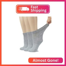 Hugh Ugoli Women's Cotton Diabetic Ankle Socks, Wide, Loose  Stretchy, Seamless