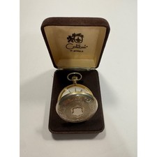 Colibri Vintage Pocket Watch TwoTone Hunter Case Swiss Quartz Day Date Roman Num
