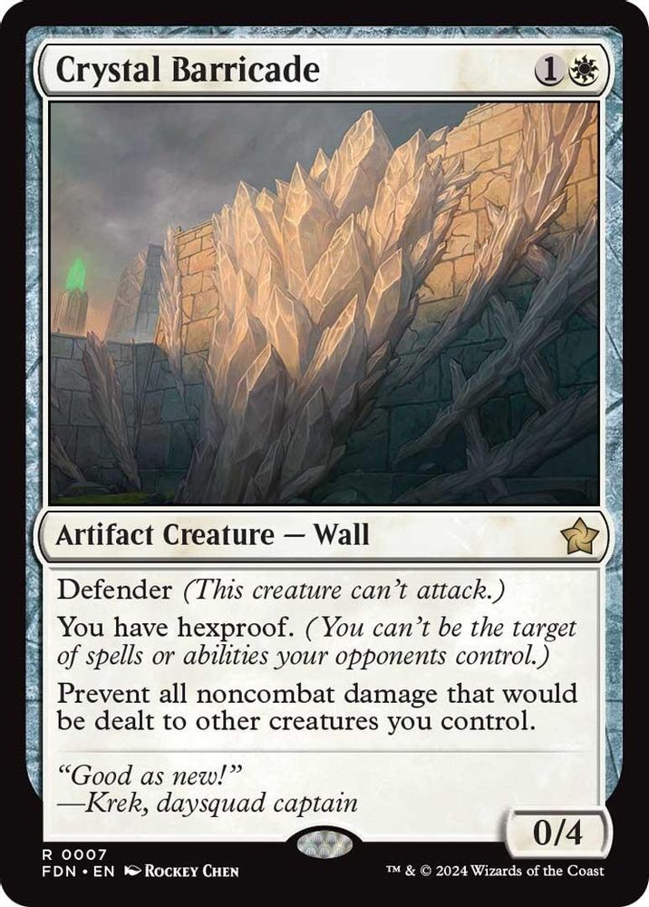 2024 Magic: The Gathering: Foundations - Crystal Barricade (#7, R, Near Mint)