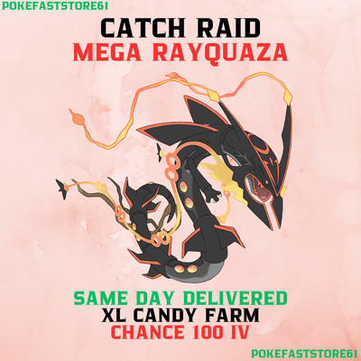 Mega Rayquaza 100 Raid Catch Pokemon Go XL Candy Chance 100 iv Possible Shiny
