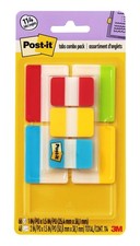 Post-it Tabs Value Pack, Assorted Primary Colors, 1 0.3" x 3.9",