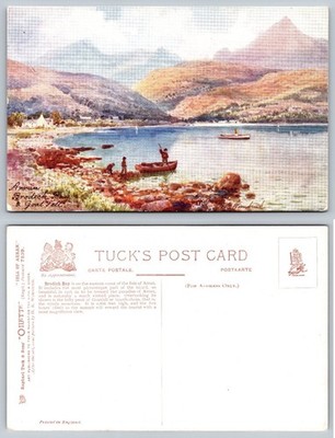 Arran Brodick Bay & Goat Fell Scotland Oilette Postcard Tuck's W. Mimbush