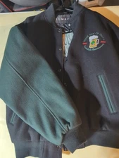 Winking Lizard Tavern 2006 World Tour Of Beers Felt Bomber Jacket M Medium Sumac