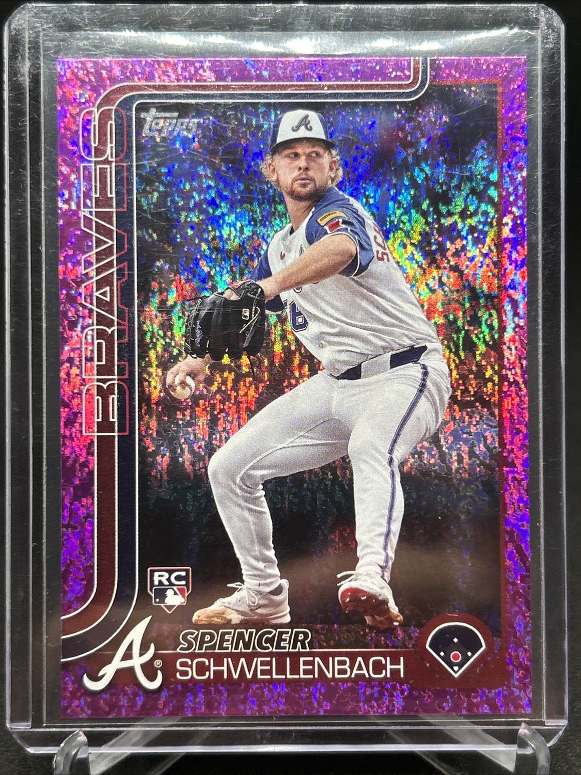 2025 Topps Series 1 SPENCER SCHWELLENBACH PINK Holo Foil Parallel Braves RC #103