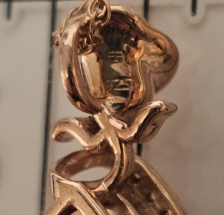 Affy Simulated Ruby Birthstone Rose Teardrop 14K … - image 9