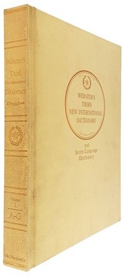 Webster's Third New International Dictionary I A to G Encyclopaedia Britannica 1