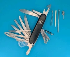 Victorinox Swiss Army SwissChamp Pocket Knife Multi-Tool, Black! With Sheath!