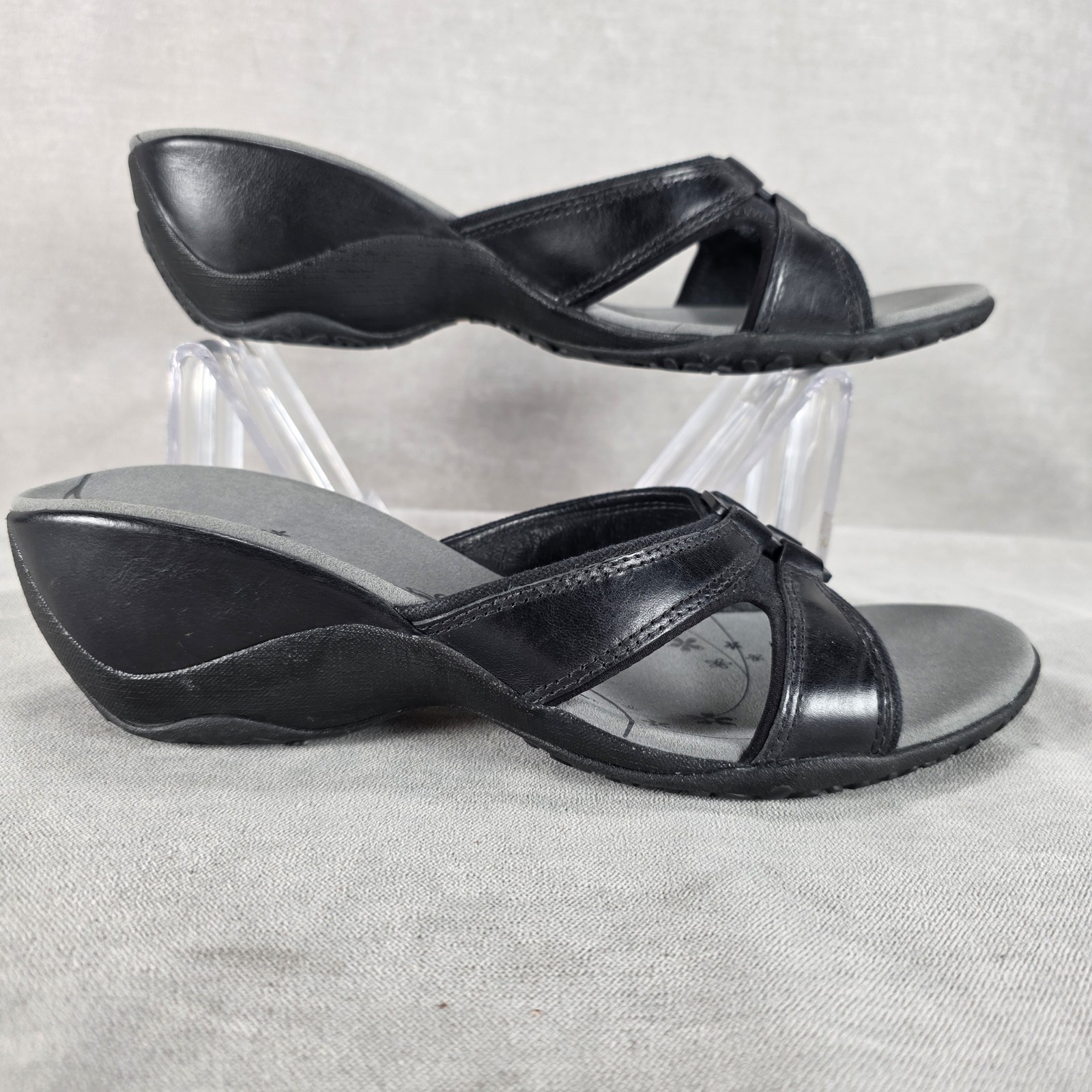 Merrell Dewberry scarpe donna taglia 10 sandali neri zeppa comodi slide fiori