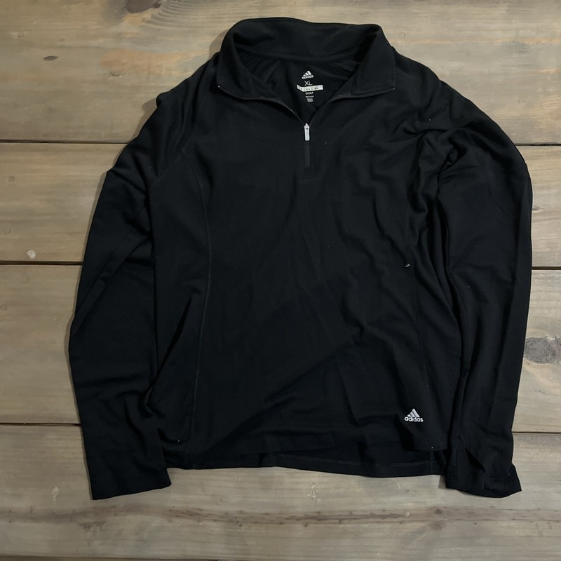 Women’s Adidas Black-1/4 Zip-XL-Golf-Polyester/Spandex