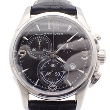 Hamilton Jazzmaster Quartz Mens Watch Black Dial Strap wrist 20cm/7.9in