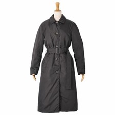 PRADA Long Coat w/Belt Nylon Padded Outerwear Italy Size 40 M Black Women's Auth