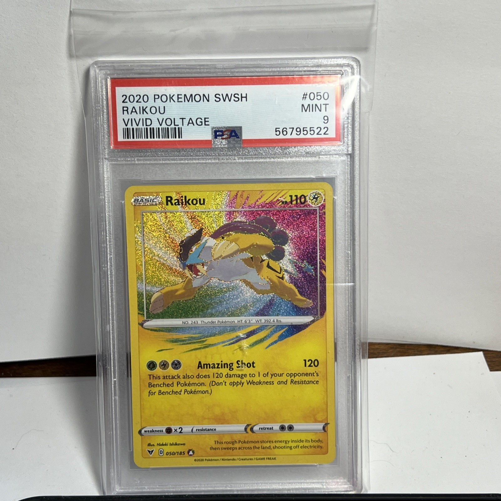 PSA 10 Amazing Rare Raikou 2020 Pokemon Vivid Voltage Holo 50/185 Gem Mint #050