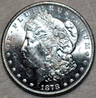 Uncirculated 1878-S Morgan Dollar, Cartwheeling, Blast-White specimen.