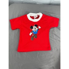 Kids Mickey Mouse Shirt Red Sears Size 2 Toddler 70s 80s VTG