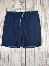 St Johns Bay Swim Trunks Men Size 3XLarge Blue Drawstring Lined Quick Dry