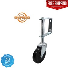 4 Inch Spring Loaded Gate Caster Rubber Wheel 125 lb Wood Or Chain Link Fences