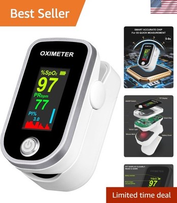 Pulse Oximeter Fingertip - Fast SpO2 & Heart Rate Monitor with TFT Display
