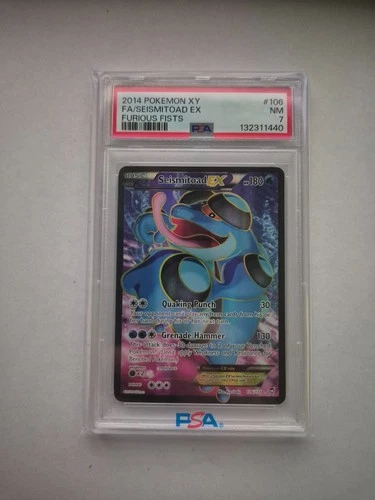 Pokemon Seismitoad EX 106/111 XY Furious Fists 2014 Holo Full Art PSA 7