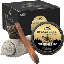 Saddle Soap for Leather – 3-Piece Saddle Soap Kit for Leather Cleaning, Boots, T