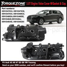 NEW 3.0T Engine Valve Cover W/Gasket & Cap Fit Audi A5 A6 A7 Q5 Q8 VW Touareg US