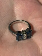 Vintage Sterling Silver 925 Blue Topaz women  s Ring Size 9.5 Made In Thailand
