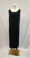 Chicos Travelers Dress Black Slinky Stretch Jersey Sleeveless Long Sz 3 - Reg XL