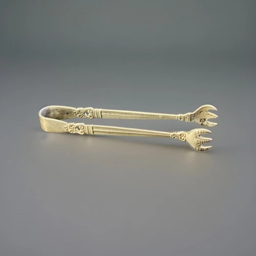 1939 ROYAL DANISH by INTERNATIONAL STERLING Silver SUGAR CUBE TONGS 4" CLAW TIP