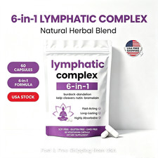 Natural 6-in-1 Herbal Lymphatic Complex Lymphatic Drainage Supplement Support