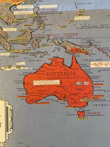 1942 War Map WWII Dated Events 39” By 17” W/wear Stanley Turner C.C. Petersen - Picture 12 of 21