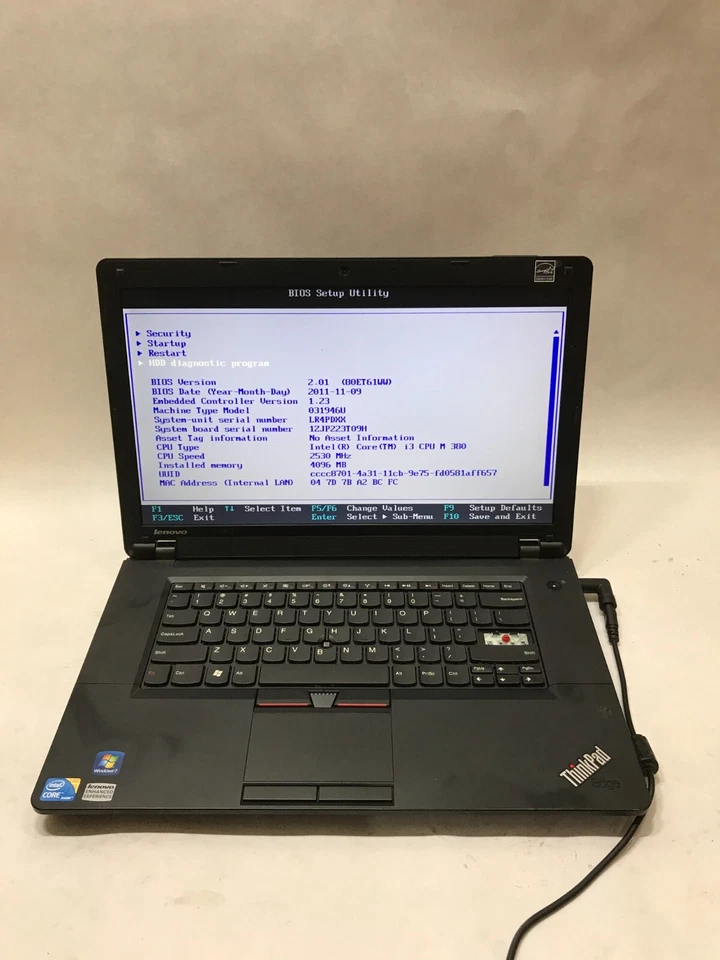 Lenovo ThinkPad Edge 15 0319-46U 15" Intel i3 4GB RAM NO HDD/OS BIOS LOCKED - DW - Image 4 of 4