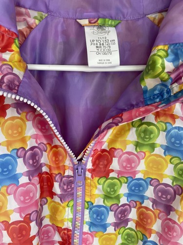 Disney Parks Girls Mickey Gummy Bear Hooded Rain Jacket Zip Up Size 11/12 - Picture 3 of 9